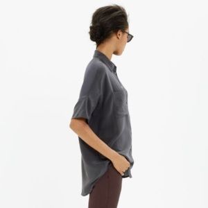 Madewell Silk Courier Shirt - Size XS